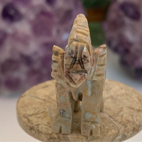 Steatite ELEPHANT Soapstone Figurine MINI Carved Crystal Animal Stone Pet 1.5” - Picture 4 of 13